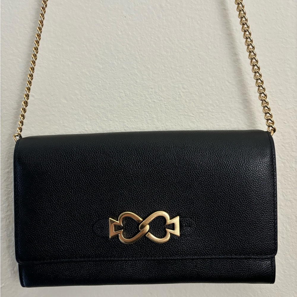 Kate Spade Black Crossbody Bag with Gold Accents